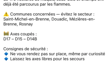 Incendie à Mézières-en-Brenne - Indre - 8 juillet 2026 - Feux de forêts et d'espaces naturels