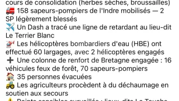 Incendie à Mézières-en-Brenne - Indre - 8 juillet 2026 - Feux de forêts et d'espaces naturels